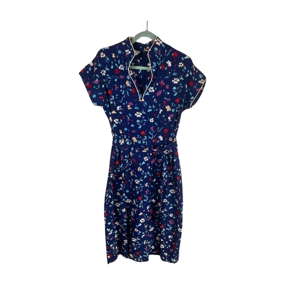 Vintage Retro Floral Shift Dress - Tanner of NC Size 12 - Picture 4 of 13